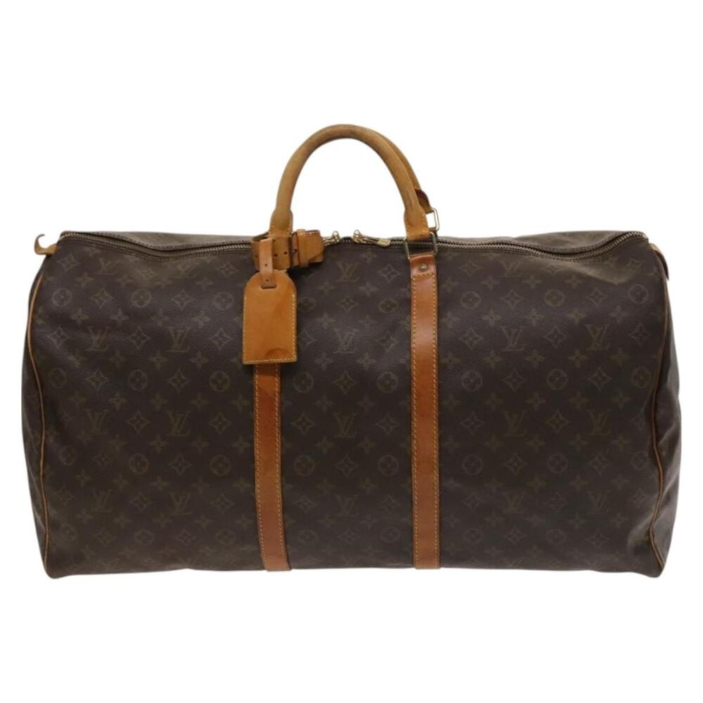 Louis Vuitton Monogram Keepall 60 Travel Bag Brown